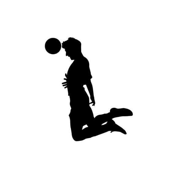 ND126 Soccer Player Heading The Ball Decal Sticker | 5.5-Inches By 4.6-Inches | Car, Truck Van SUV Laptop Macbook Decal | Black Vinyl