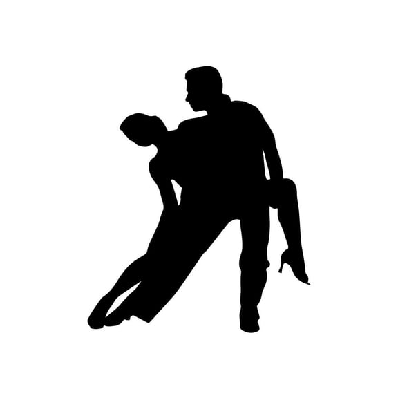 ND130 Latin Dance Pair Dipping The Woman Decal Sticker | 5.5-Inches By 4.6-Inches | Car, Truck Van SUV Laptop Macbook Decal | Black Vinyl
