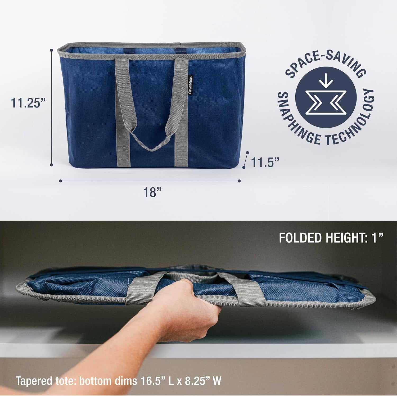 NDIUG-EcoBasket Collapsible Grocery Tote, 30L Structured Tote Bag ...