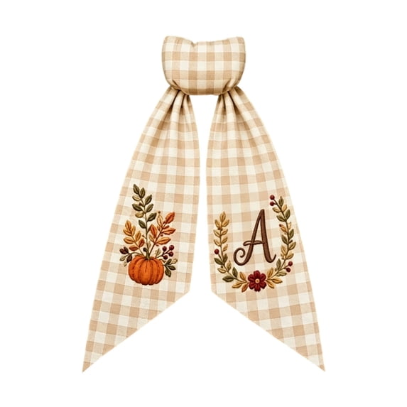 NDJPAHJ Fall Wreath Sash Pumpkin Print Wreath Sash With Orange Scalloped Thanksgiving Front Door Wreath Decor Season Wreath Bow Sash