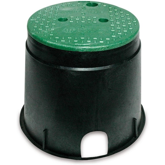 NDS 111BC Standard Series Round Valve Box Overlapping Cover-ICV, 10-Inch, Black/Green