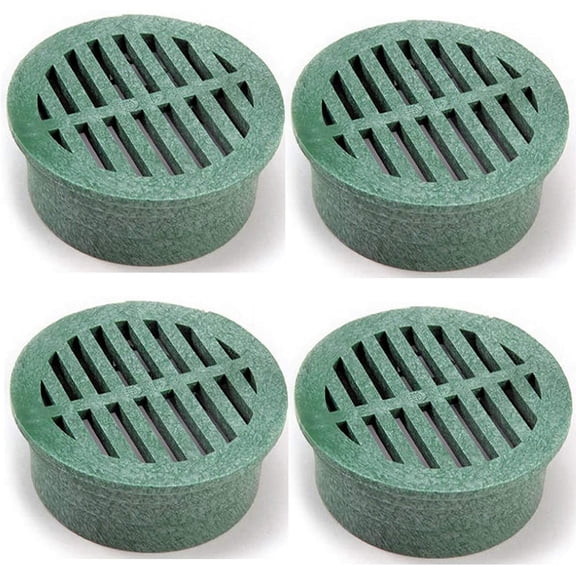 NDS 13 Plastic Round Grate, 4-Inch, Green, 4 PACK