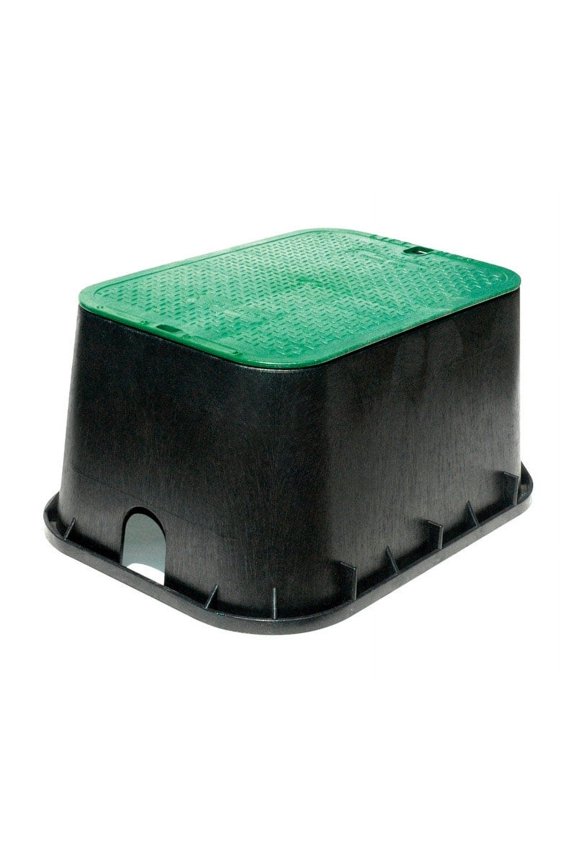 20 in. W X 13 in. H Rectangular Valve Box with Overlapping Cover Black/Green