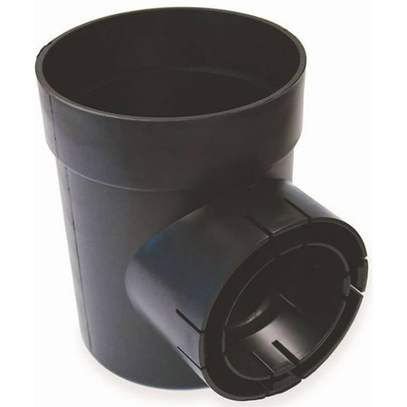 NDS 201 Double Outlet Round Catch Basin, 6 in W, Black, Plastic, Black