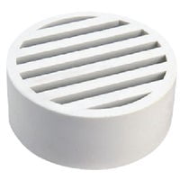 NDS 4366084 3 in. Round Polyolefin Drain Grate, White