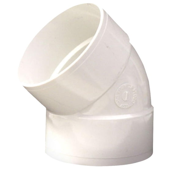 NDS 6 in. PVC Sewer and Drain 45-Degree Hub x Hub Elbow