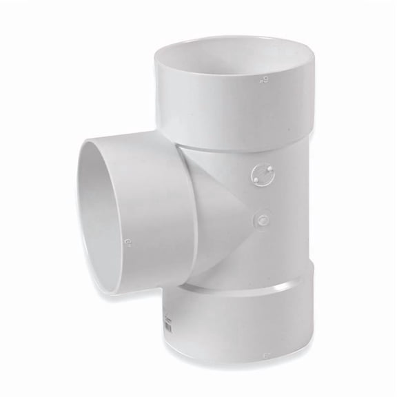 NDS 6P01 Straight Tee Schedule 35 6" Hub each T X 6" D Hub PVC White