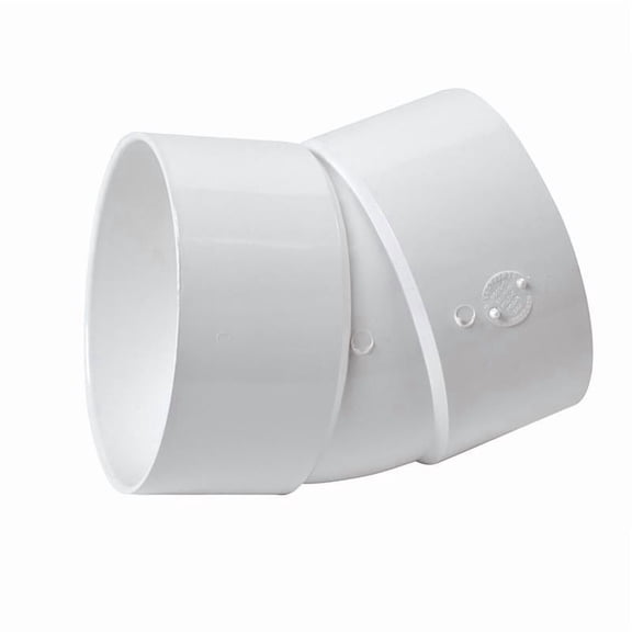NDS 6P04 6" PVC 22-1/2 Degree Street Elbow Hub by Hub, White