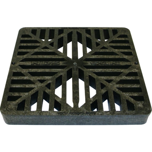 NDS 980G Square Catch Basin Drain Grate, Diamond Design, Fits 9-Inch Catch Basin Drain, Risers and Low Profile Adapter, 9-Inch, Black