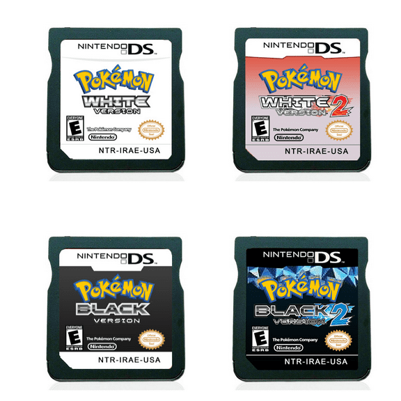 NDS Game Cartridge Pokemon Black and White 1+2 4pcs set - (US Version) DS Game