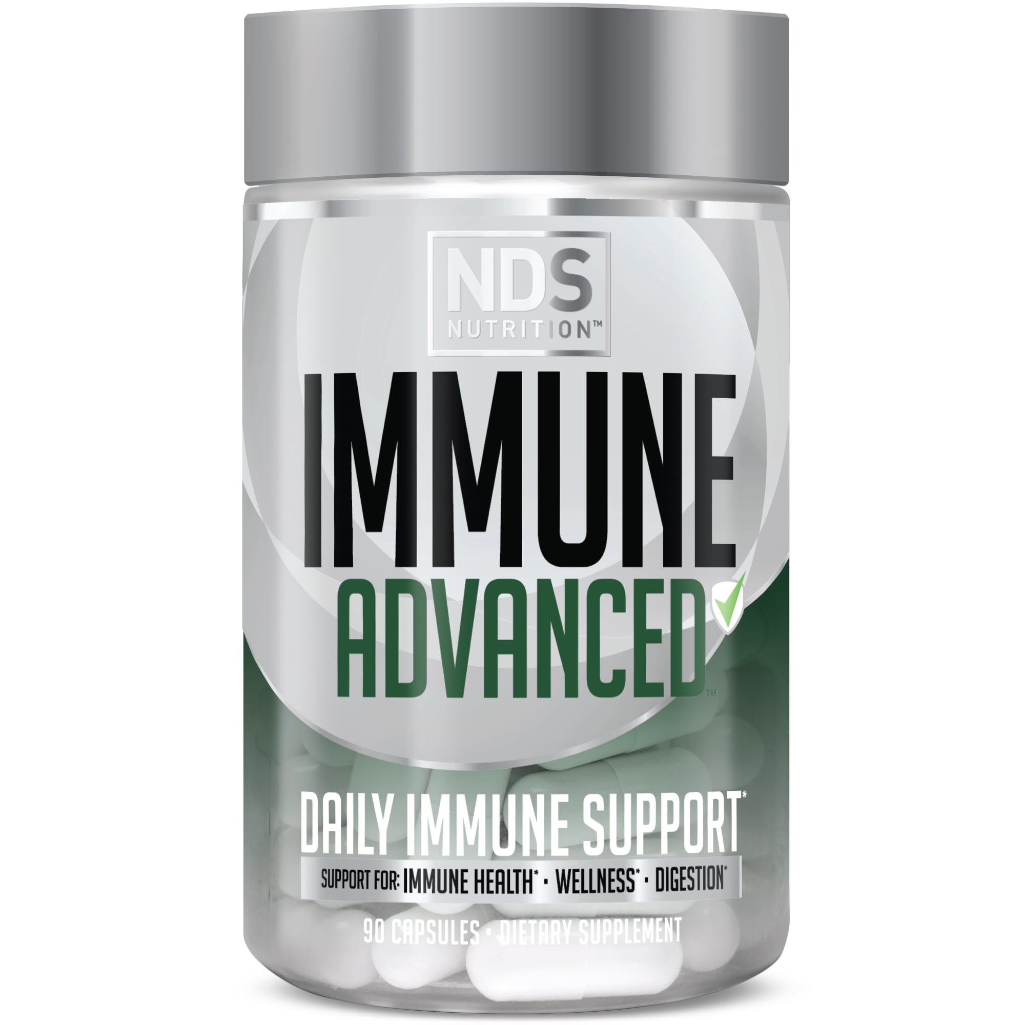 NDS Nutrition Advanced Immune Booster  Comprehensive Immune Support Supplement for Adults with Elderberry, Vitamin C, Vitamin D, Zinc and 5 Billion CFU Probiotic - Herbal Immune Defense (90 Capsules)