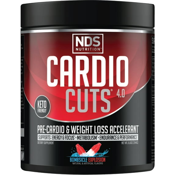 NDS Nutrition Cardio Cuts 4.0 Pre Workout Supplement-Advanced Weight Loss and Pre Cardio Formula with L-Carnitine, CLA, MCTs, L-Glutamine and Safflower Oil - Bombsicle (40 Servings)
