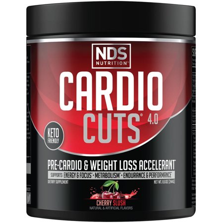 NDS Nutrition Cardio Cuts 4.0 Pre Workout Supplement - Advanced Weight Loss and Pre Cardio Formula with L-Carnitine, CLA, MCTs, L-Glutamine, and Safflower Oil - Cherry Slsuh (40 Servings)
