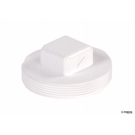 NDS 41P8 4" MPT Cleanout Plug Solvent Weld Fitting, White