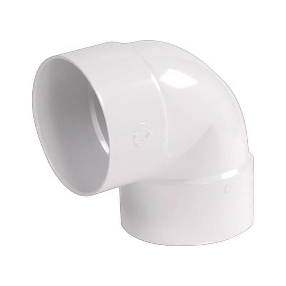 NDS 6 in. PVC Sewer and Drain 90-Degree Hub x Hub Elbow