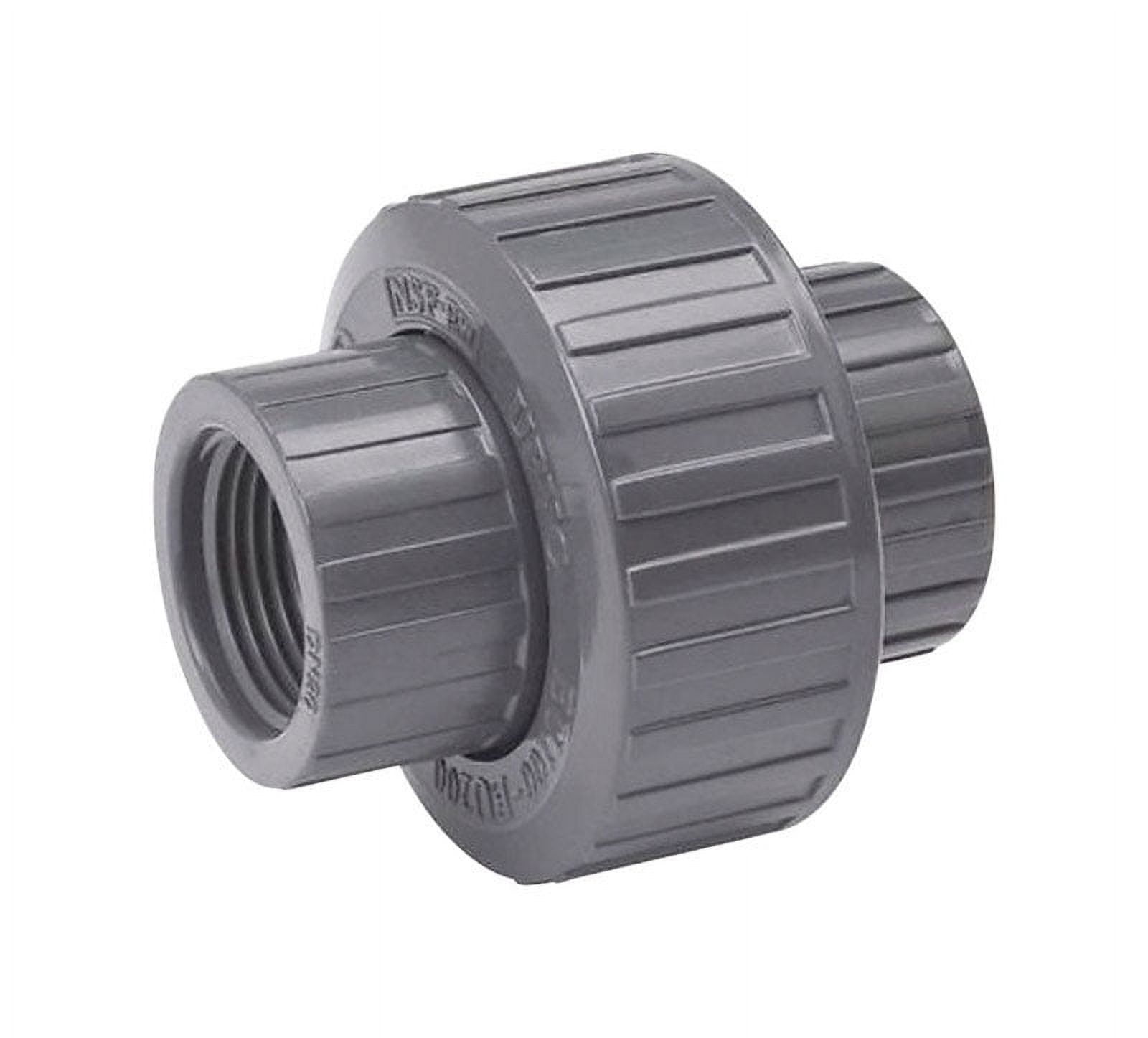 King Brothers 3/4 Inch PVC Pipe Union - SCH 80 Gray Plumbing Fitting