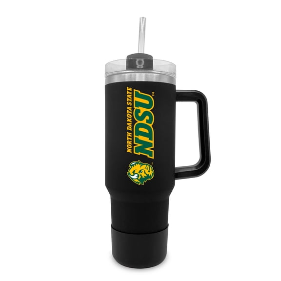 NDSU Bison 40oz. Stainless Tumbler with Handle & Removable Straw