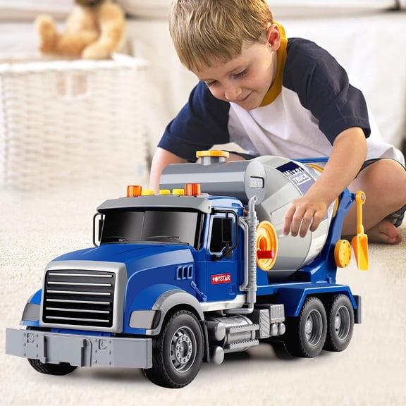 NDTOYS Toddler Trucks Toys for Boys Age 1-3 3-5,Big Cement Mixer Truck with Lights and Sounds,Kids Boy Toys Christmas Birthday Gift Car