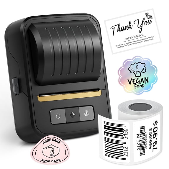 Label Maker Machine with Tapes,HKHKPI Bluetooth Portable Thermal Label Printer for Business Home School,Address Sticker Makers Inkless Labeler