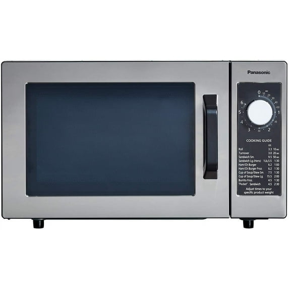 NE-1025F Compact Light-Duty Countertop Commercial Microwave Oven with 6-Minute Electronic Dial Control Timer, Bottom Energy Feed, 1000W,