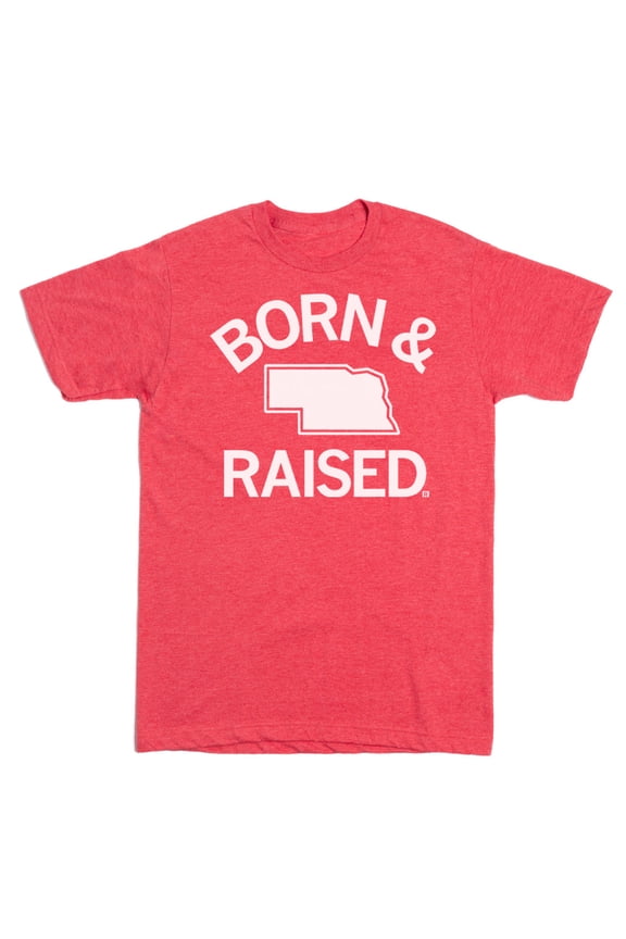 NE Born Raised Red Graphic Tee TShirt Gift