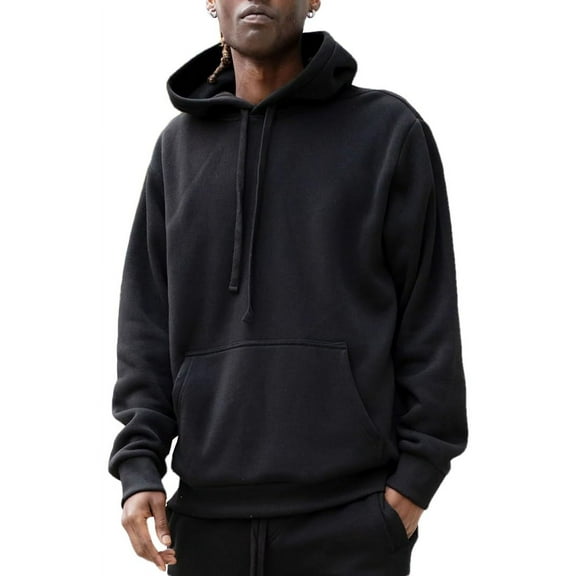 NE PEOPLE Mens Basic Long Sleeve Kangaroo Pockets Hoodie Sweatshirts Top