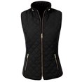 thumbnail image 1 of NE PEOPLE Women’s Quilted Vest – Lightweight Sleeveless Full Zip Up Casual Stand Collar Padding Gilet Jacket with Pockets NEWV40 Black M, 1 of 7