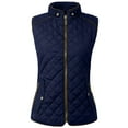 thumbnail image 1 of NE PEOPLE Women’s Quilted Vest – Lightweight Sleeveless Full Zip Up Casual Stand Collar Padding Gilet Jacket with Pockets NEWV40 Navy L, 1 of 7