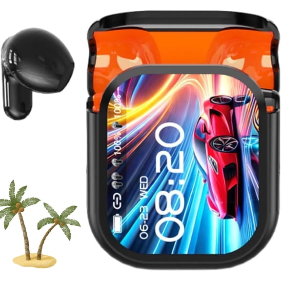 NE20 Earbuds, NE20 Wireless Headphones, Bluetooth V6.0 Earphones, with 140 Language Ai Translation Earbud Real Time, LCD Touch Control Screen Headphones, IPX6 Waterproof for Travel Business (Black)
