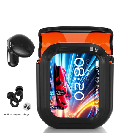 NE20 Translation Bluetooth Earbuds with LED Touchscree in-Ear Earphones for Sports HD Stereo Sound Waterproof IPX4 with Sleep Earplugs