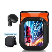 NE20 Wireless Bluetooth 6.0 In-Ear Earbuds, AI Translator, Noise-Cancelling Headphones, LED Touch Screen, 130+ Languages, 24H,Black + Ear Bag