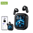thumbnail image 1 of HTC NE20 Wireless Bluetooth 6.0 In-Ear Earbuds, AI Translator, Noise-Cancelling Headphones, LED Touch Screen, 130+ Languages, 24H,Black, 1 of 19