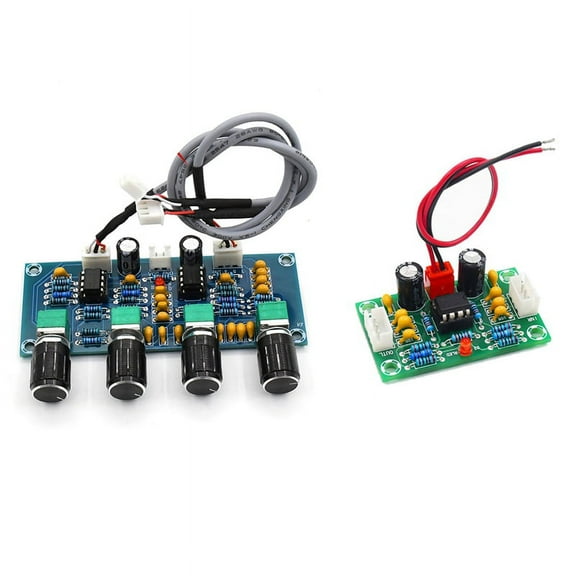 NE5532 Tone Board Preamp Pre-Amp with Treble Bass Volume Adjustment Pre-Amplifier Tone Controller & Amplifier Dual Channel NE5532 Preamplifier Tone Board 5 Times Wide 12-30V,blue & Green