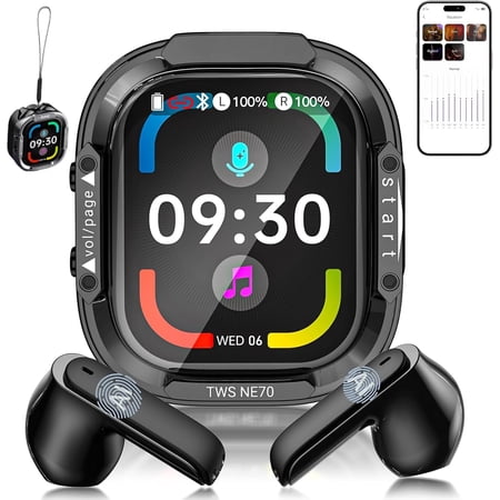 NE70 Earbuds, 2026 New NE70 AI Translation Earbuds in Real Time, Language Translator Headphones with LCD Touch Screen Audifonos Traductores Inglés Español Support 165 Languages for Travel Business