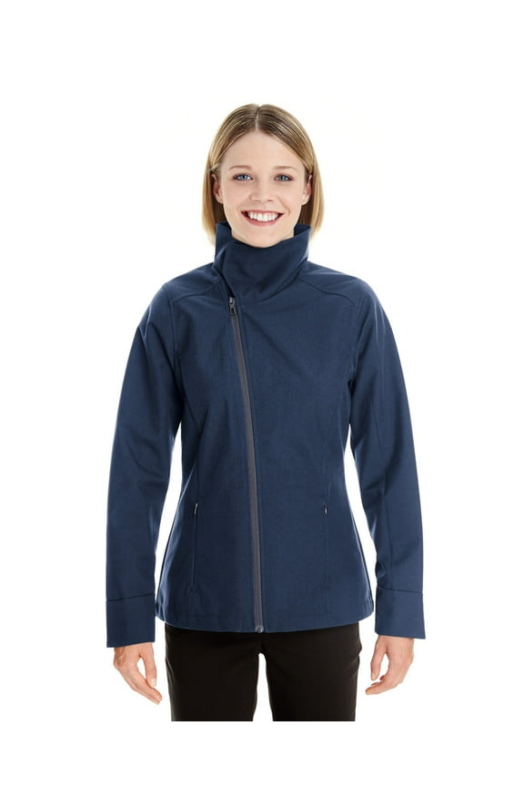 NE705W North End Ladies' Edge Soft Shell Jacket with Convertible Collar Navy S