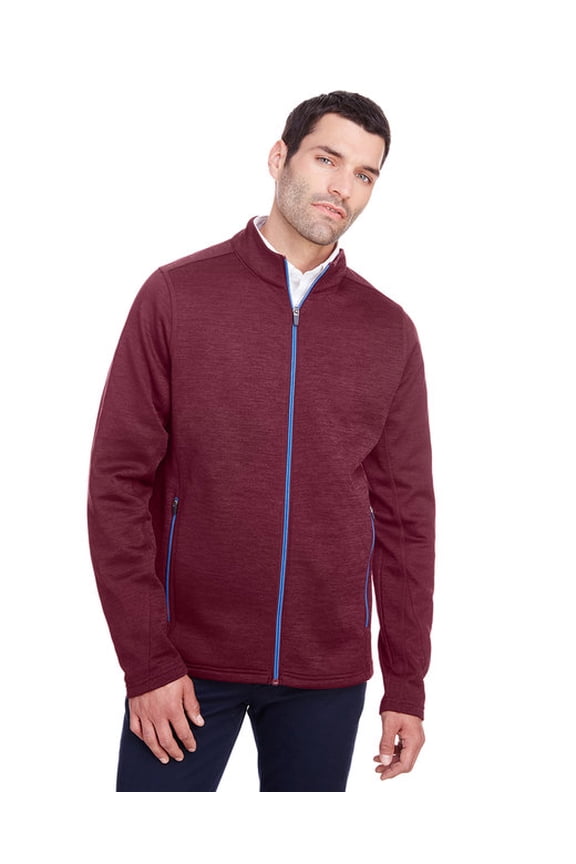 NE712 North End Mens Flux 2.0 Full-Zip Jacket Burgundy Heather/Olympic Blue 5XL