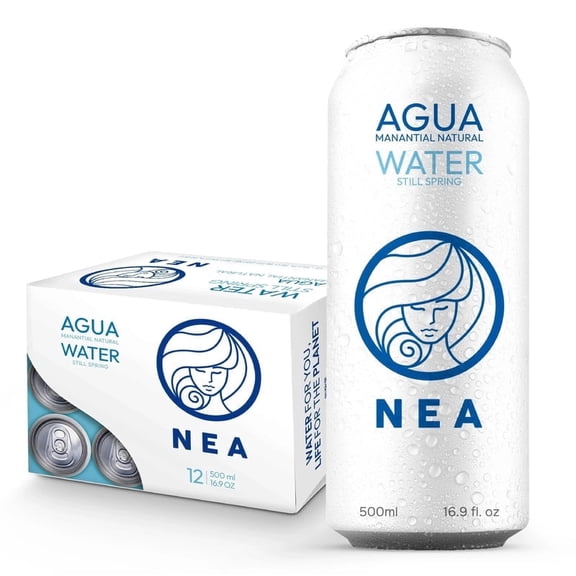 NEA Canned Spring Water 24 Pack, Austrian Alps Mineral Water Cans, 16.9 fl oz Bundle