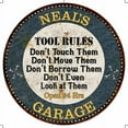 thumbnail image 1 of NEAL'S Garage Rules 14" Round Metal Sign Garage Bar Wall Decor 100140015093, 1 of 1