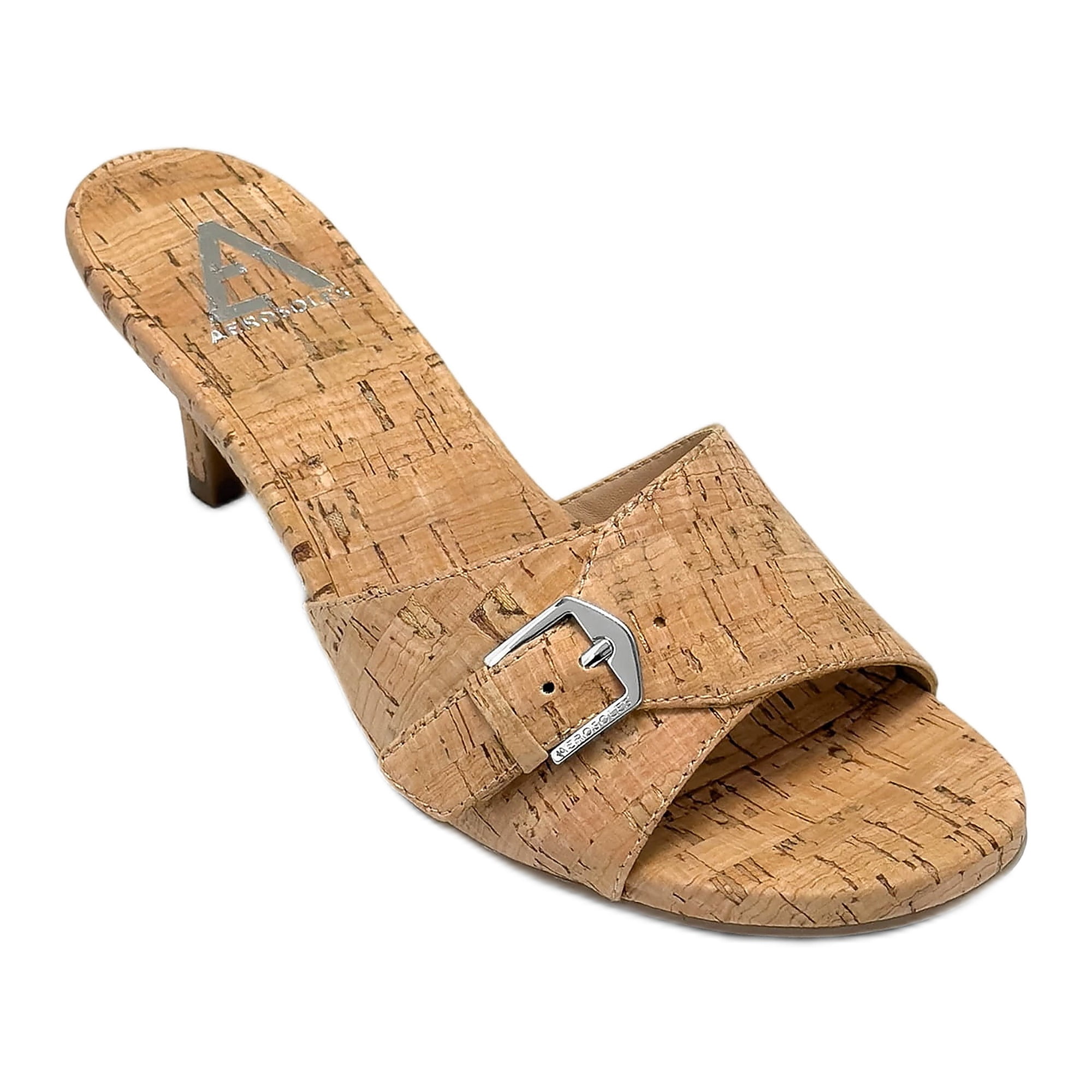 Aerosoles Women's Nea Kitten Heel Buckle Sandal Mules