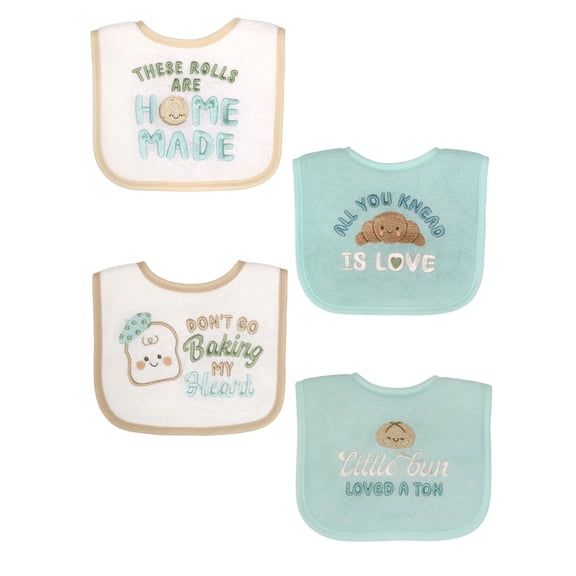 Neat Solutions 4 Pack Neutral Baker's Bib for Babies