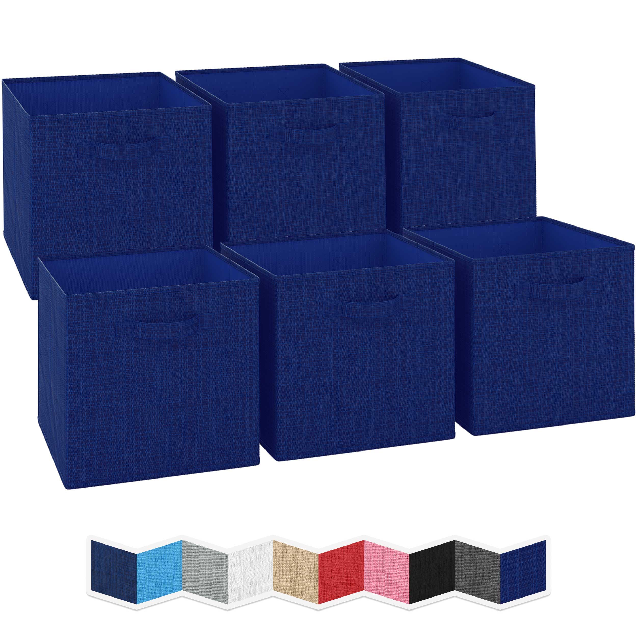 NEATERIZE 13x13 Large Storage Cubes Set of 6 Storage Bins. Features Dual Handles Cube