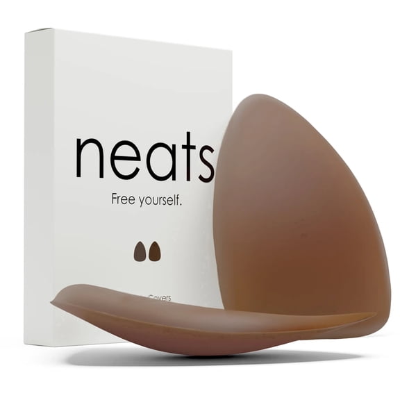 NEATS Triangle Silicone Adhesive Nipple Covers - 1 Pair (Mocha) - S/M