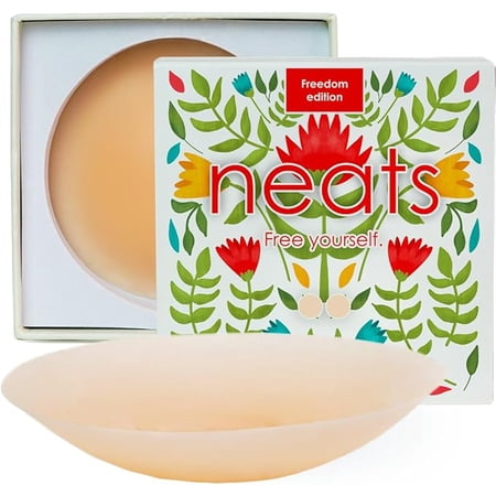 NEATS Nipple Cover LIMITED EDITION - 1 pair, Reusable & Hypoallergenic Sticky Adhesive Silicone Nipple Covers, Strapless Bra Nipple Pasties for Dress or Lingerie - Breast Concealer Pasty for Women