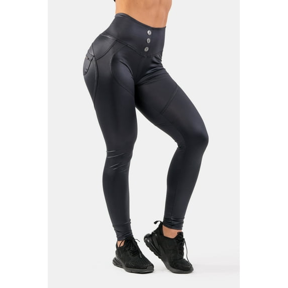 NEBBIA High Waist Glossy Look Bubble Butt Pants 586