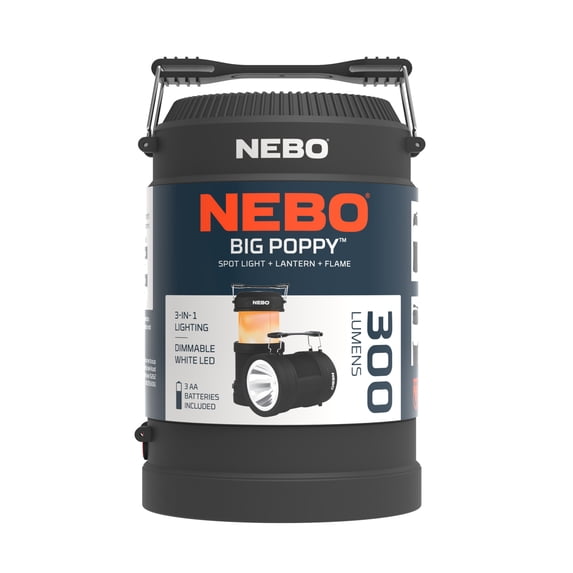 NEBO Big Poppy 300 Lumen LED Lantern and 120 Lumen LED Spot Light