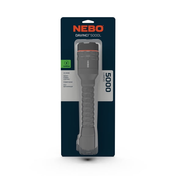 NEBO Davinci 5,000 Lumen Rechargeable Handheld Flashlight with Multiple Light Modes