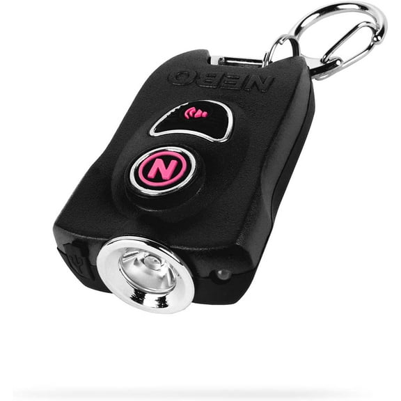 NEBO MYPAL Rechargeable Keychain Light and Safety Alarm | Compact 400 Lumen Light with 115db Safety Alarm | Black