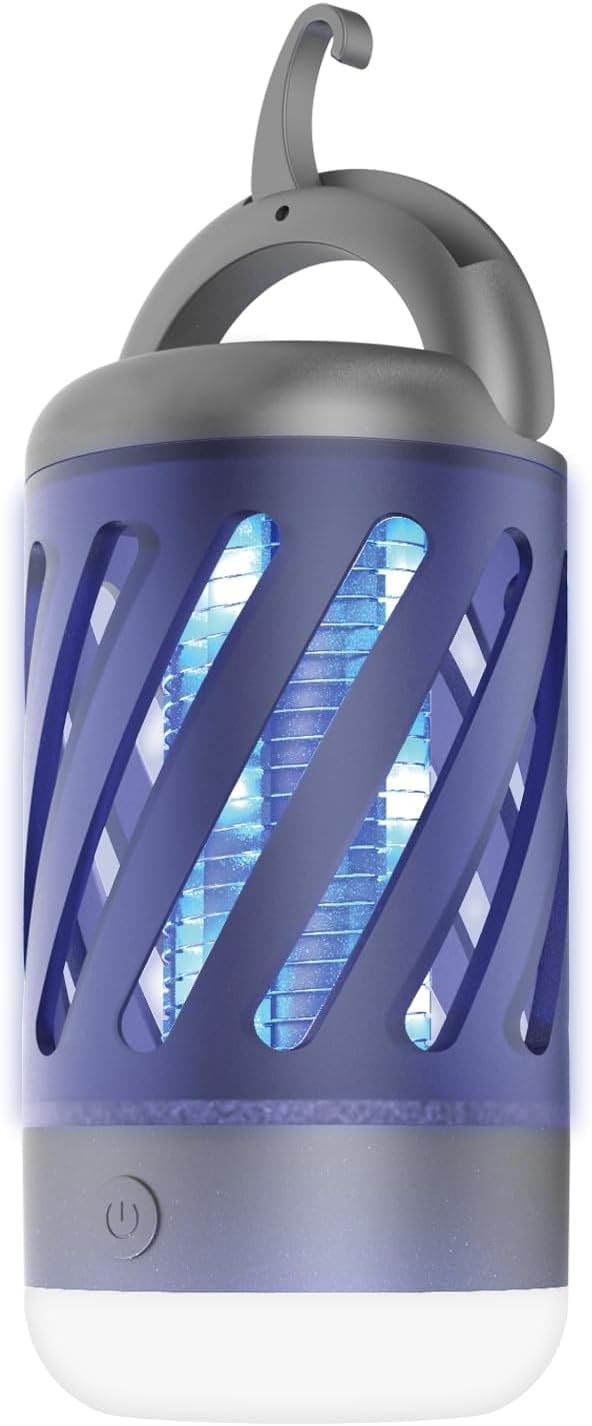 NEBO Mini Bug Zapper & Lantern with Dual Band UV Light Zaps Insects by The Powerful 700-volt Electrical Grid, Easily Fits in Backpack for Hiking, Camping, Hunting and Fishing