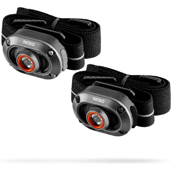 NEBO Mycro 250 Headlamp and Cap-Light 2 Pack, Rechargeable, Durable Headlamp and Cap-Light with 3 Light Modes, Smart Power Control and Detachable Clip, Pack of 2
