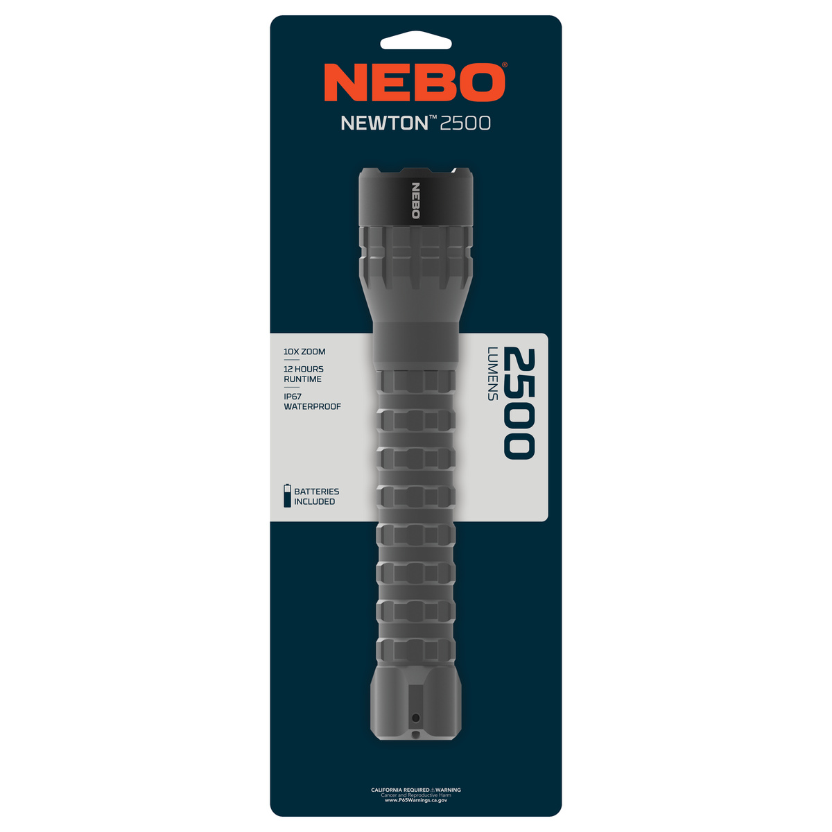 NEBO Newton 2500 Lumen LED Gray Handheld Flashlight AA Battery - image 1 of 10